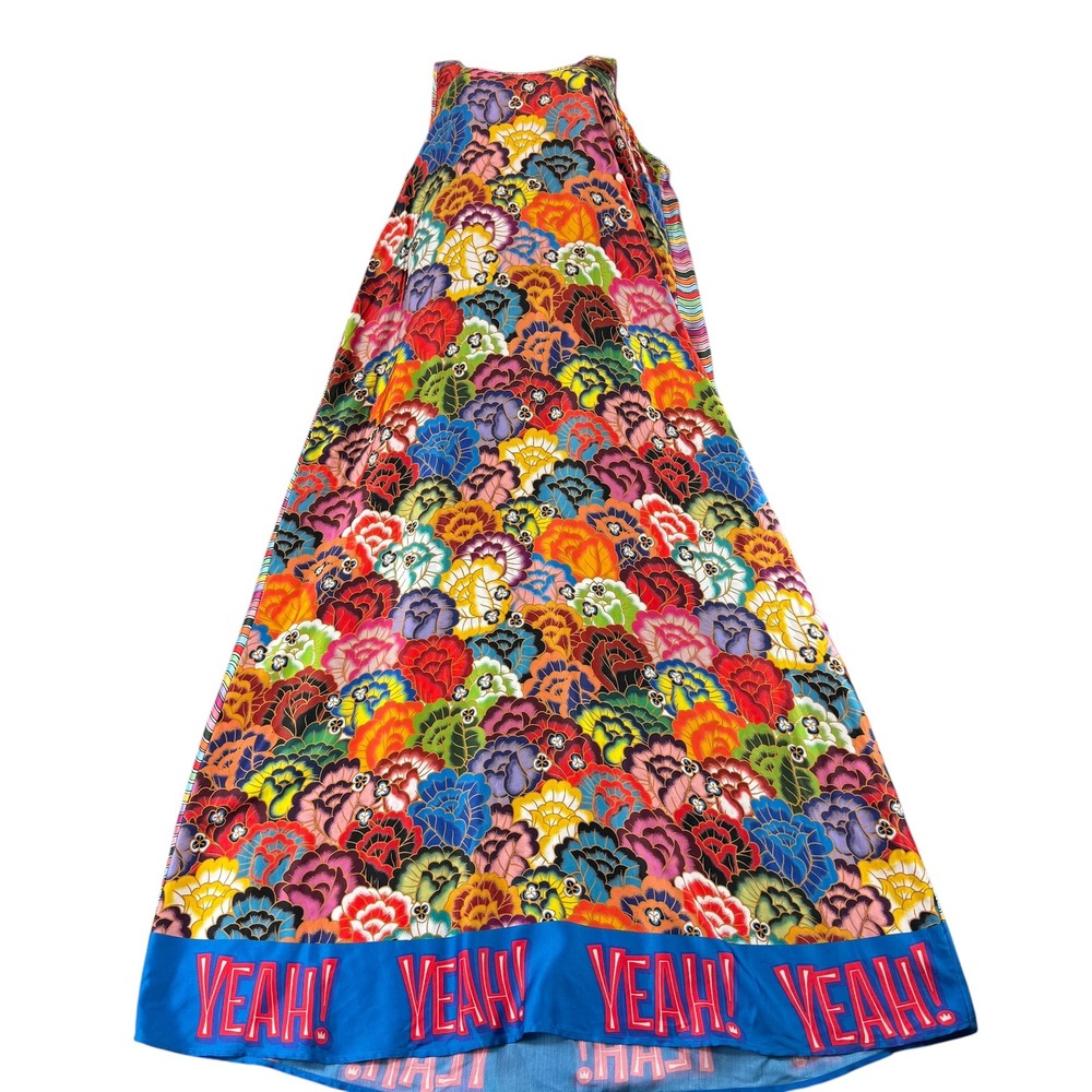 Me369 Allison Maxi Dress Small Multicolor Floral Graphic Twisted Love New